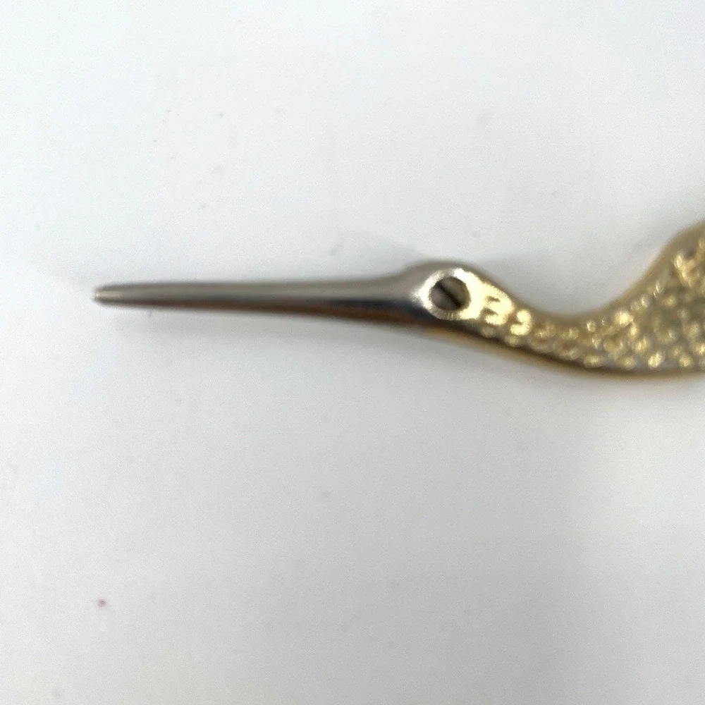 Vintage Gold-Toned Stork Shaped Embroidery Scissors Italy Sewing Small Sharp
